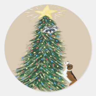 Adesivo Redondo Lebreiro com guaxinim de Treed