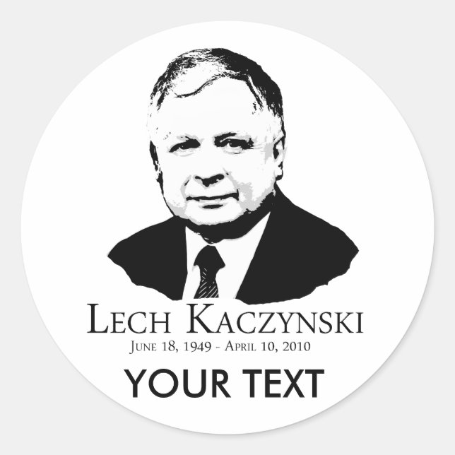 Adesivo Redondo Lech Kaczynski 1949-2010 (Frente)
