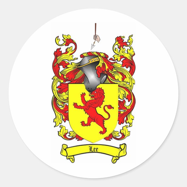 ADESIVO REDONDO LEE FAMILY CREST - LEE CASACO DE ARMAS (Frente)