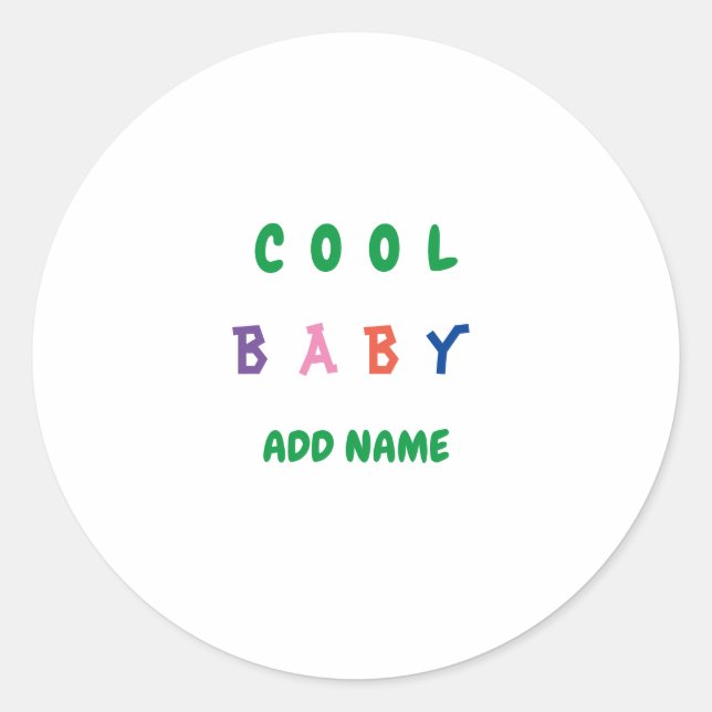 Adesivo Redondo Legal alegria Novo Texto Personalizado da Criança (Frente)