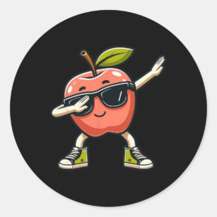 Adesivo Redondo Legal Arte Apple Para Homens Crianças Apple Picing