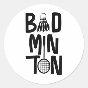 Adesivo Redondo Legal Arte Mínima de Badminton, Badminton Shuttle