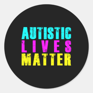 Adesivo Redondo Legal Autismo Vive Presente de Consciência do Auti