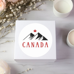 Adesivo Redondo Legal Canadá Montanha Folha de Mapeamento Canadens