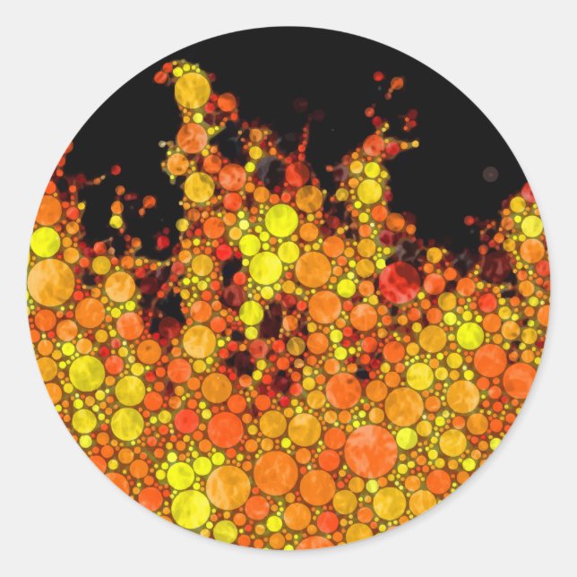 Adesivo Redondo Legal chamas de incêndio pretas (Frente)