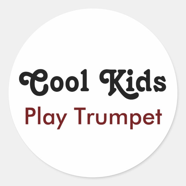 Adesivo Redondo Legal crianças jogam trompete (Frente)