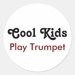 Adesivo Redondo Legal crianças jogam trompete