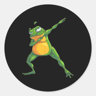 Adesivo Redondo Legal Dabbing, Sapo Engraçado, Tadpole Dancing Lo
