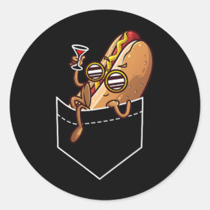 Adesivo Redondo Legal Design De Cachorro Quente Para Homens Mulher