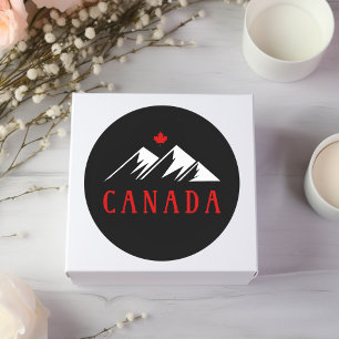 Adesivo Redondo Legal do Canadá monta mapeamento canadense folha e