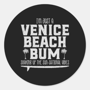 Adesivo Redondo Legal Eu Sou Só Um Vagabundo Da Praia De Venice, V