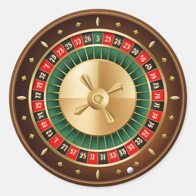Adesivo Redondo Legal festa da roda do cassino (Frente)
