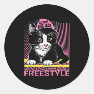 Adesivo Redondo Legal Funny Sarcastic Cats Memória Cota Grap de Ca