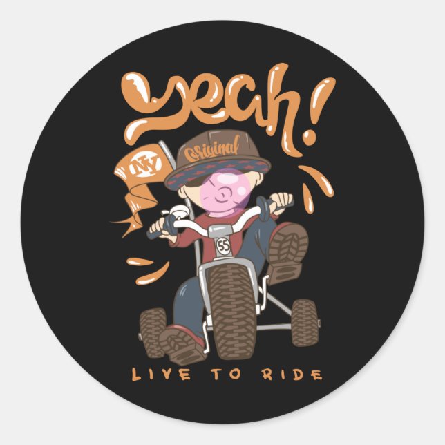 Adesivo Redondo Legal garoto de bicicleta