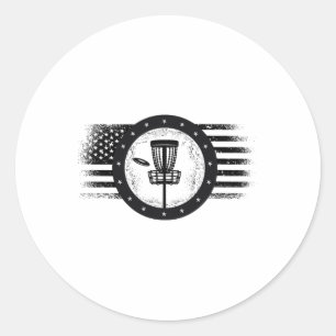 Adesivo Redondo Legal Golf Sport Usa Grunge Flag - Disk Golf