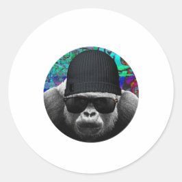 Adesivo Redondo Legal Gorilla Sticker