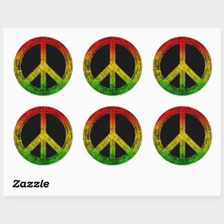 Adesivo Redondo Legal Grunge Reggae Rasta - Símbolo de Paz