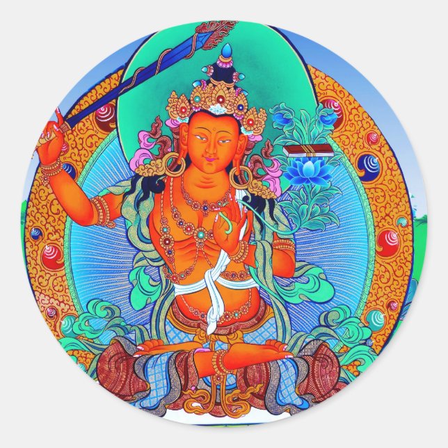 Adesivo Redondo Legal oriental tibetano thangka deus tatuagem arte (Frente)