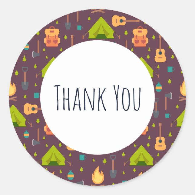 Adesivo Redondo Legal padrão externo de Design de acampamento obri (Frente)