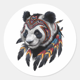 Adesivo Redondo Legal Panda na Arte Tribal