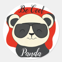 Adesivo Redondo Legal Panda Óculos de sol Editar Nome Texto