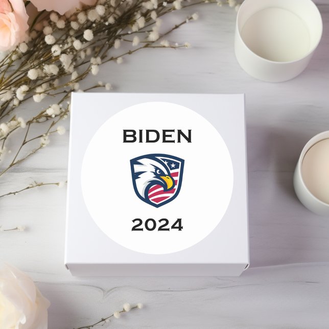 Adesivo Redondo Legal Patriótico Joe Biden 2024 Eagle (Criador carregado)