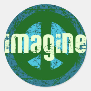 Adesivo Redondo Legal paz anti-guerra