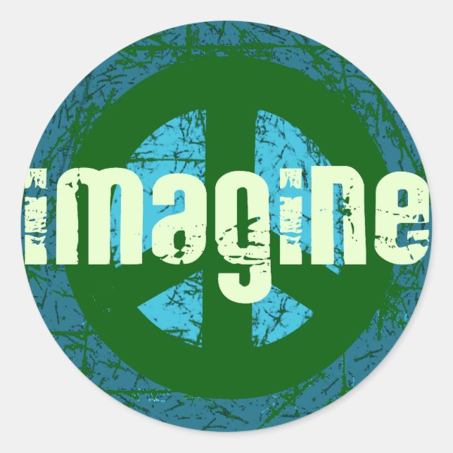 Adesivo Redondo Legal paz anti-guerra (Frente)