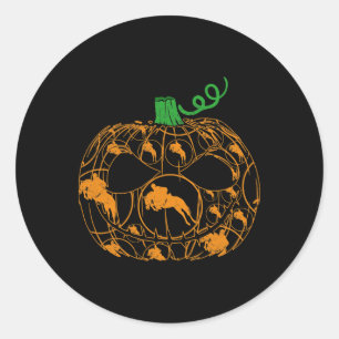 Adesivo Redondo Legal Pumpkin Equestrian Lover Halloween