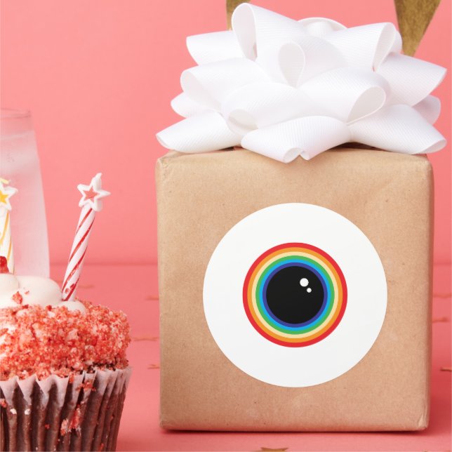 Adesivo Redondo Legal Rainbow Eyeball (Festa)