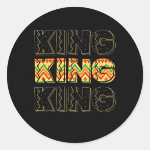 Adesivo Redondo Legal Rei Africano Kente Cloth Lover