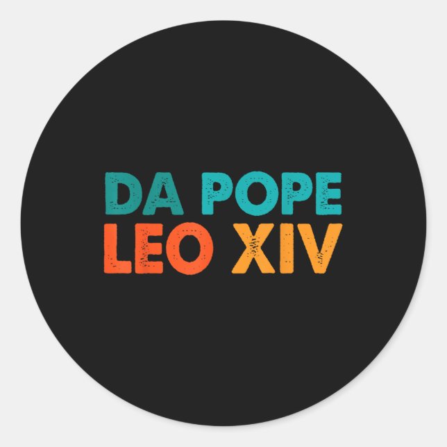 Adesivo Redondo Legal Retro Da Pope Novo Papa Leo Xiv Homens (Frente)