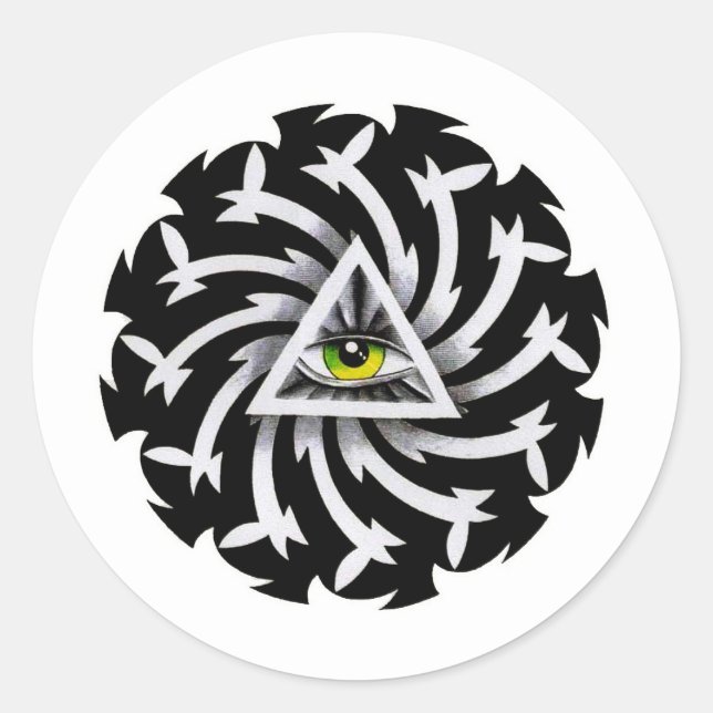 Adesivo Redondo Legal símbolo de tatuagem de desenho animado Terce (Frente)