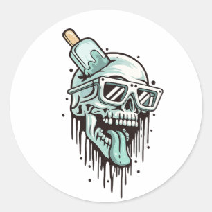 Adesivo Redondo Legal Skull Hoodie & Shades Sticker - Edgy Streetw