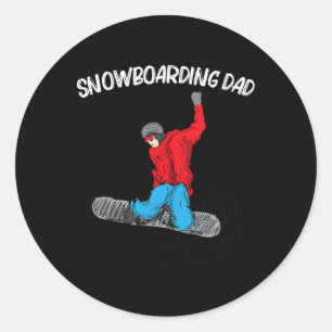 Adesivo Redondo Legal Snowboard Para Pai Papa Snowboard Wint
