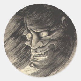 Adesivo Redondo Legal tatuagem clássica vintage da cabeça de um de