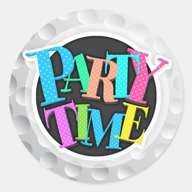 Adesivo Redondo Legal textura da bola de golfe branco, Golfer (Frente)