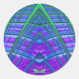 Adesivo Redondo Legal! Verde Azul Geométrico ~