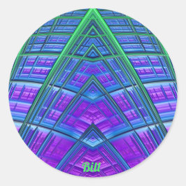 Adesivo Redondo Legal! Verde Azul Geométrico ~