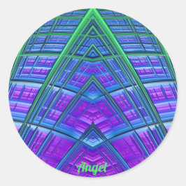 Adesivo Redondo LEGAL! Verde Azul Geométrico ~