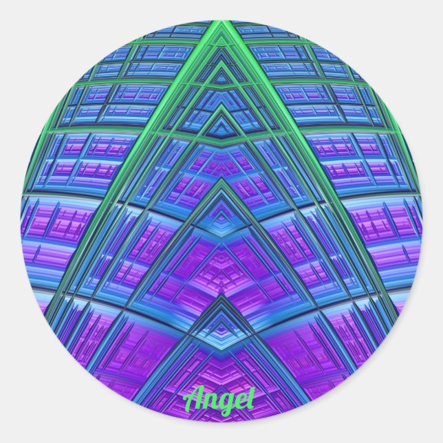 Adesivo Redondo LEGAL! Verde Azul Geométrico ~ (Frente)