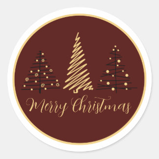 Adesivo Redondo legant Merry Christmas Tree Design | Holiday Stick