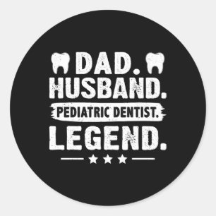 Adesivo Redondo Legenda de Dentista Pediátrico do Marido pai