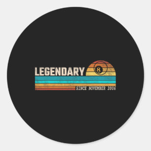 Adesivo Redondo Legenda Do Billiards Player Desde Novembro De 2006