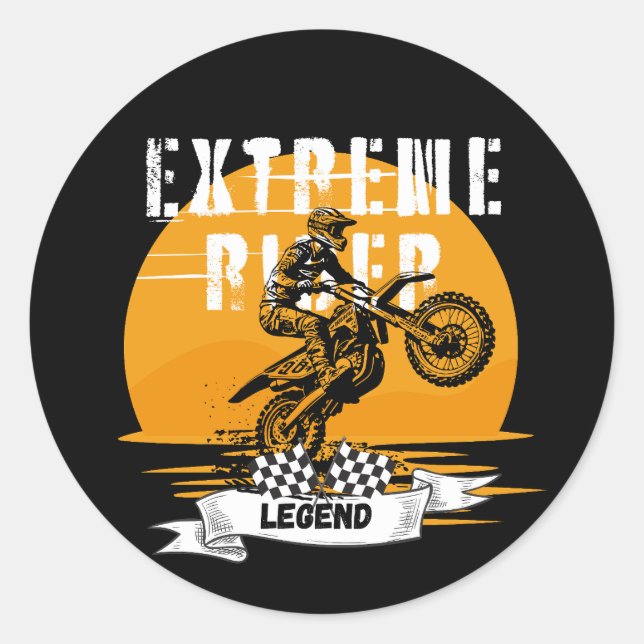 Adesivo Redondo Legenda do Extreme Rider (Frente)