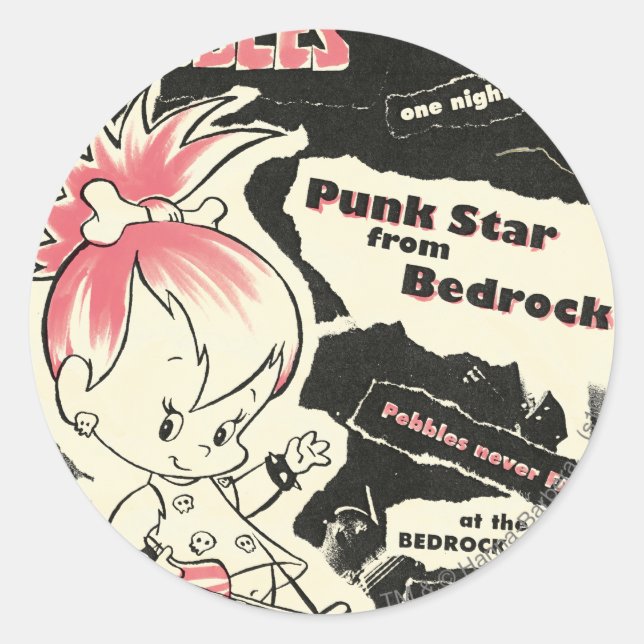 Adesivo Redondo Legenda do Punk Rock PEBBLES™ (Frente)