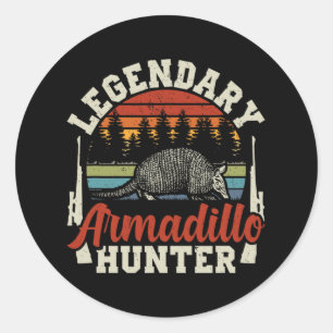 Adesivo Redondo Legendário Armadillo Hunter Gift