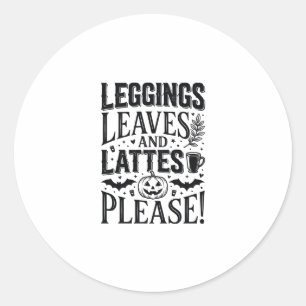 Adesivo Redondo Leggings Folhas Lattes Halloween Outono Desenho Ca