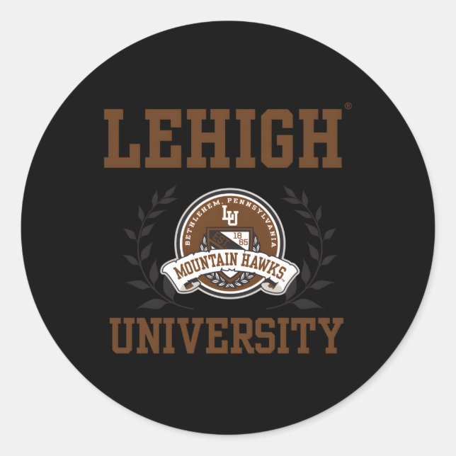 Adesivo Redondo Lehigh Mountain Hawks Laurels (Frente)