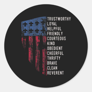 Adesivo Redondo Lei Americana de Escoteiros Vintage